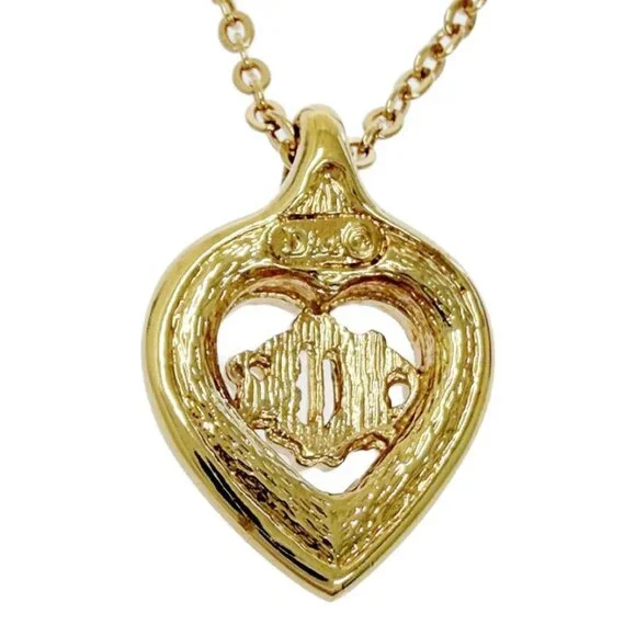 Dior Rhinestone Emblem Necklace - Picture 2 of 7